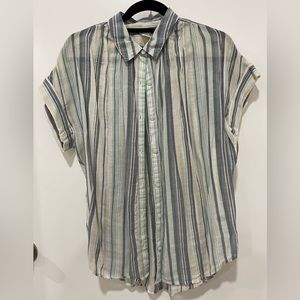 Striped Button Up Blouse
